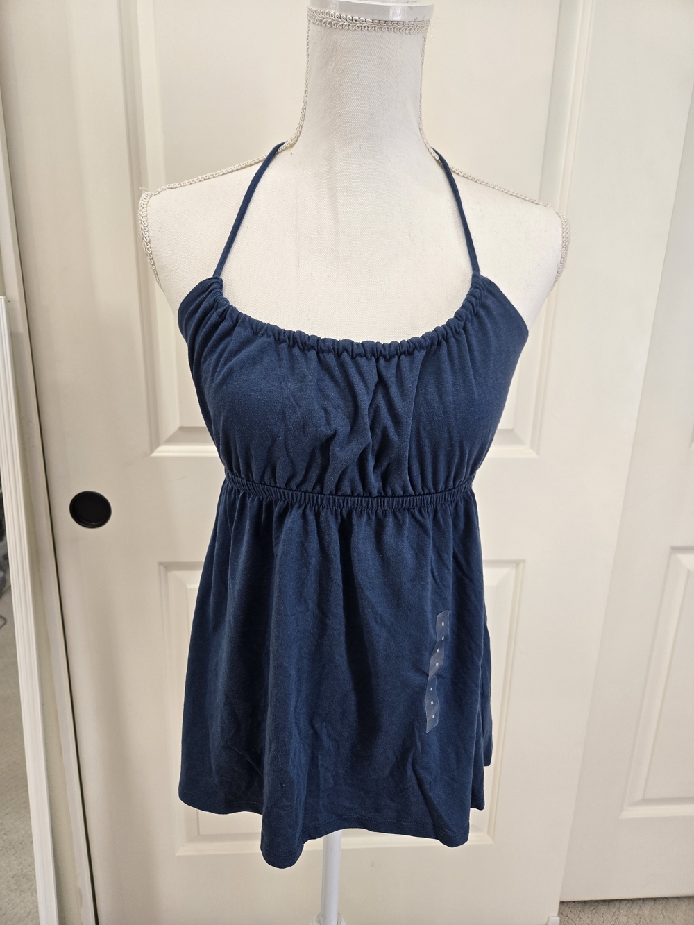 Gap Denim Blue Haulter Style Smock Top